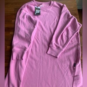 Alaskan Hardgear Pink Long-Sleeve Sweatshirt Dress Tunic with Pockets